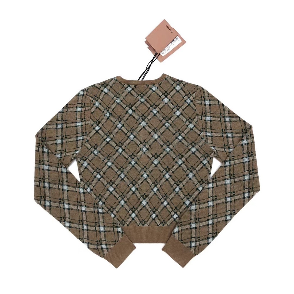 Miu Miu WOOL CREW-NECK CARDIGAN Size M - Picture 4 of 5